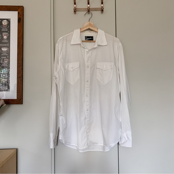 Howe "Creative Workforce" Vintage Lightweight White Button-Up Shirt Unisex Sz XL - Picture 3 of 14
